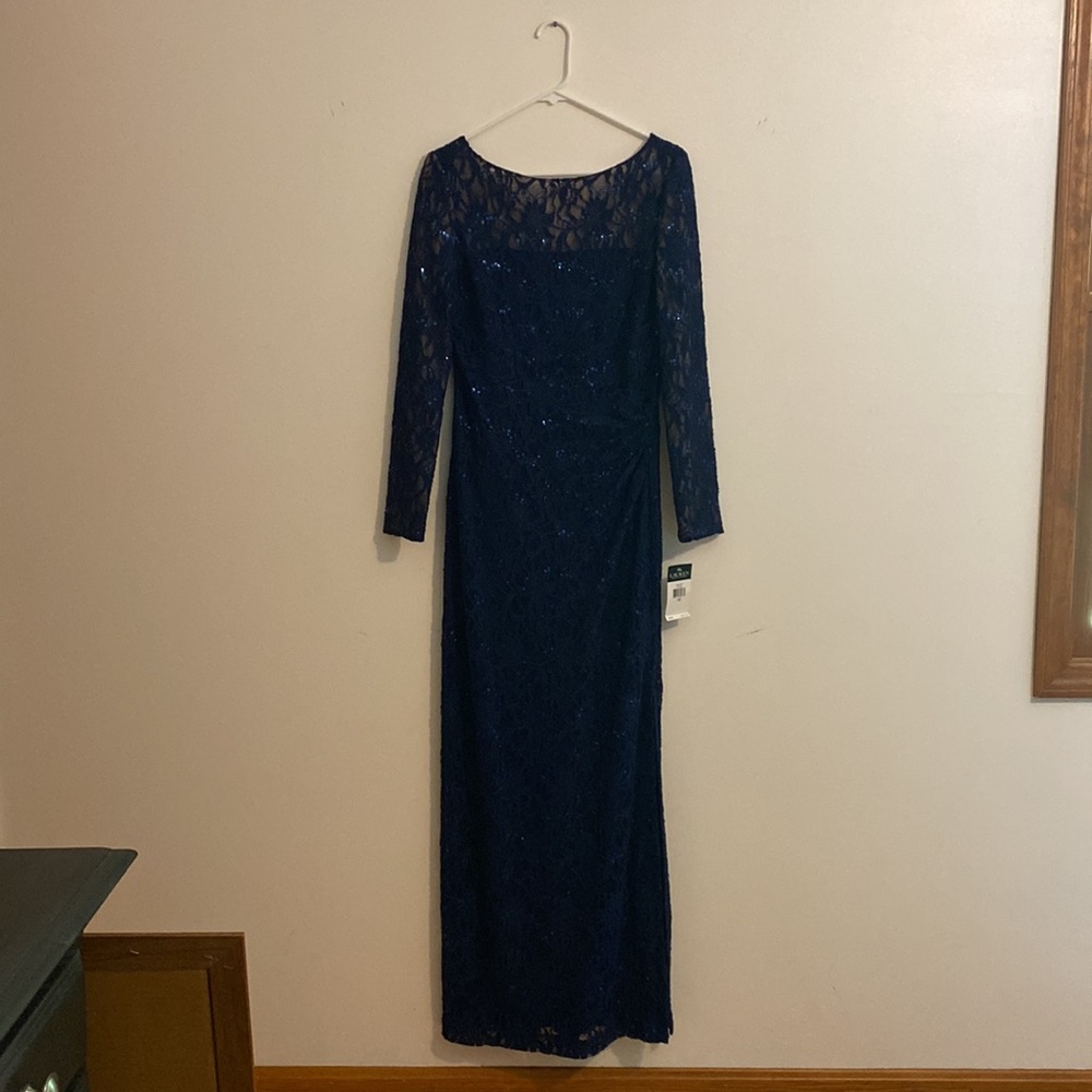 Ralph Lauren navy blue full length evening dress size 10